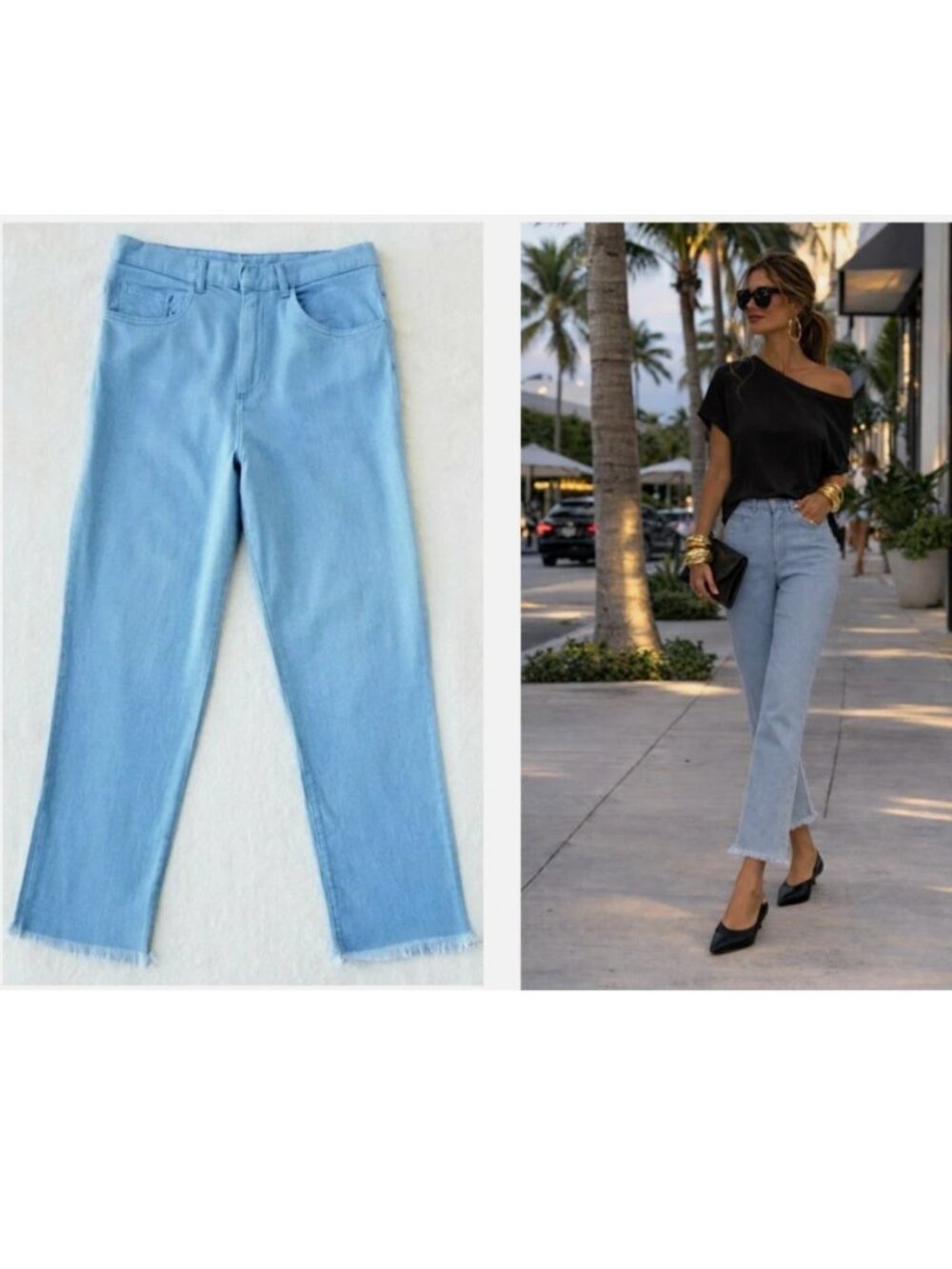 MARQUES ALMEIDA RUNWAY "SPRING BLUE LONDON CHIC" STRETCH JEANS $385 UK-10 / US-6
